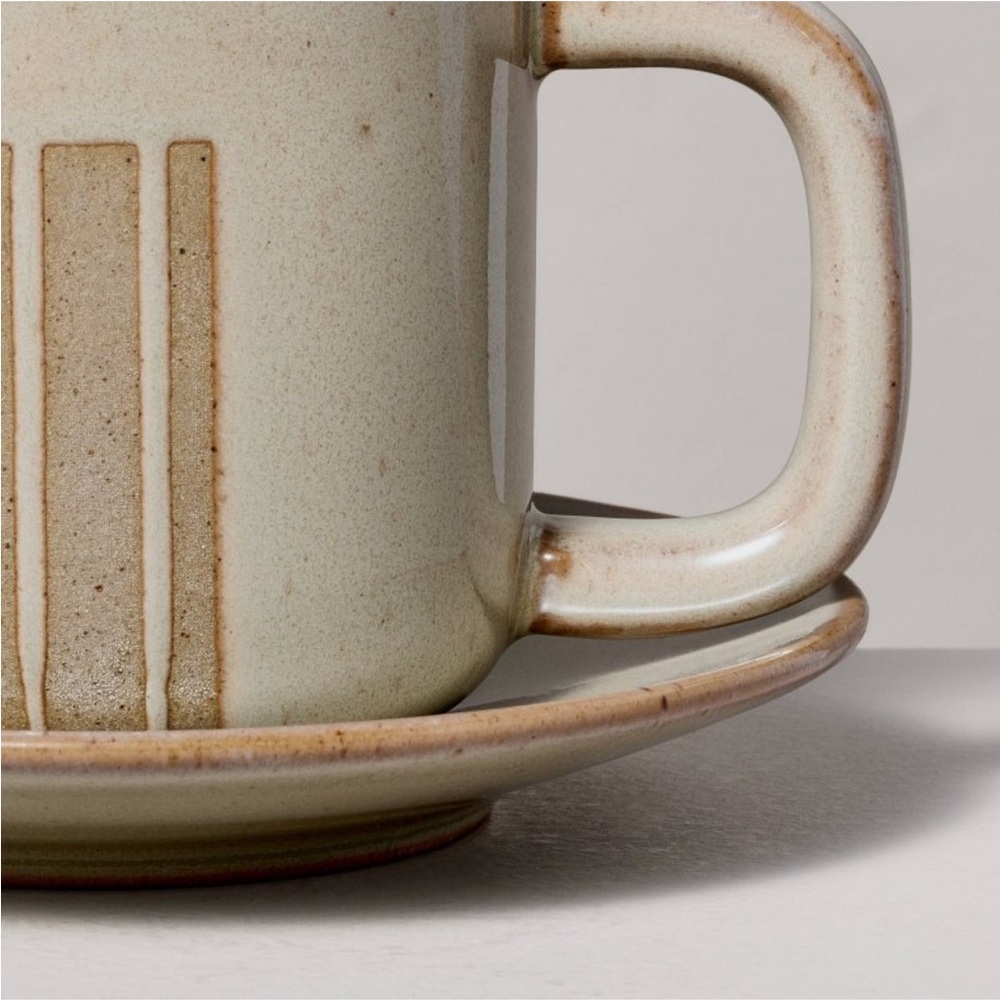 5oz Modern Stripe Stoneware Espresso Cup & Saucer Serene Green - Hearth & Hand - Picture 3 of 4